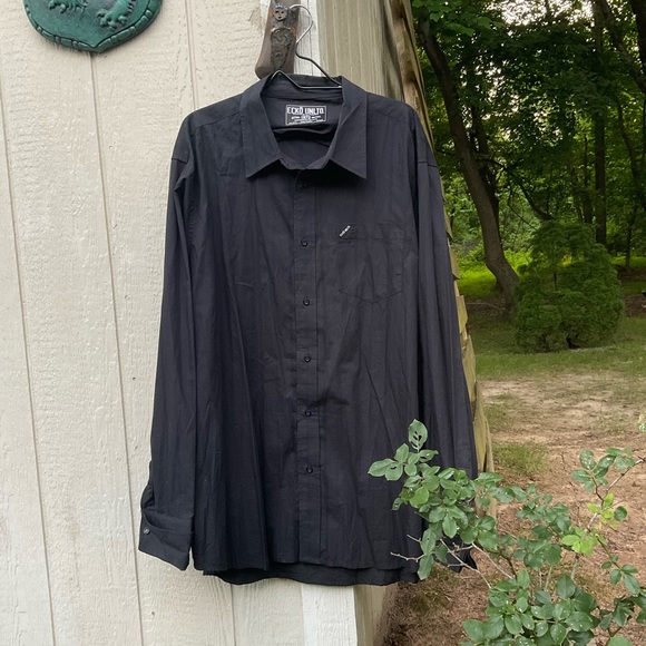 Men’s Ecko Unltd. Classic Studded Black Velvet Accented Button Down Shirt! - Picture 11 of 11